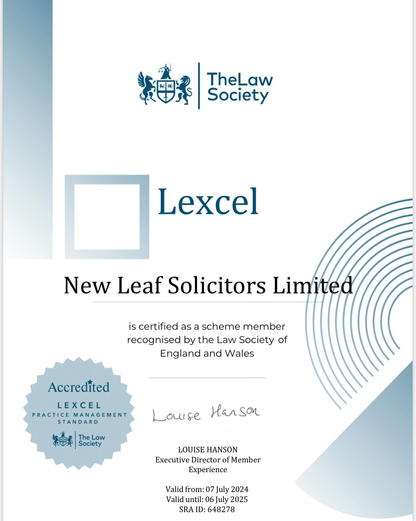 We are delighted to announce that we... - New Leaf Solicitors