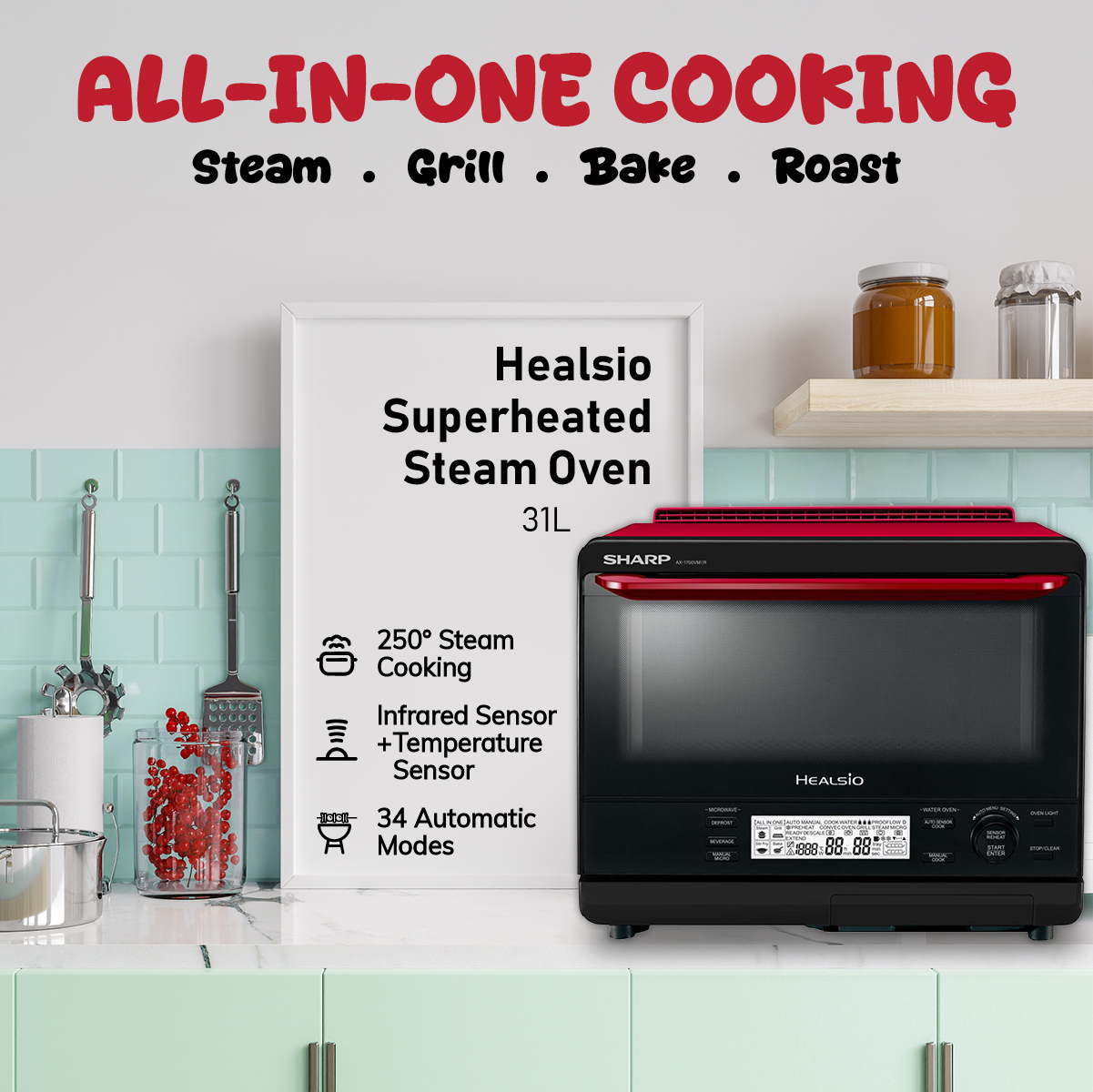 🍳 𝗦𝗵𝗮𝗿𝗽 𝟯𝟭𝗟 𝗛𝗲𝗮𝗹𝘀𝗶𝗼 𝗦𝘂𝗽𝗲𝗿𝗵𝗲𝗮𝘁𝗲𝗱