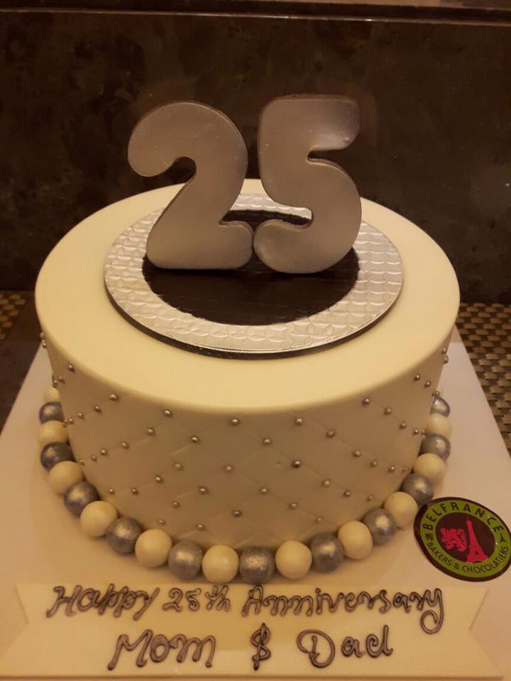 Harjinder Singh Kukreja A Simple Yet Beautiful 25th Anniversary Cake By Belfrance Facebook