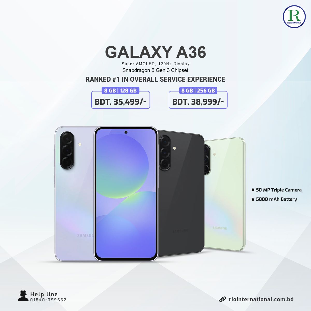 Rio - Samsung Galaxy A36 with 5000 mAh Battery 8/128 GB মাত্র BDT ...