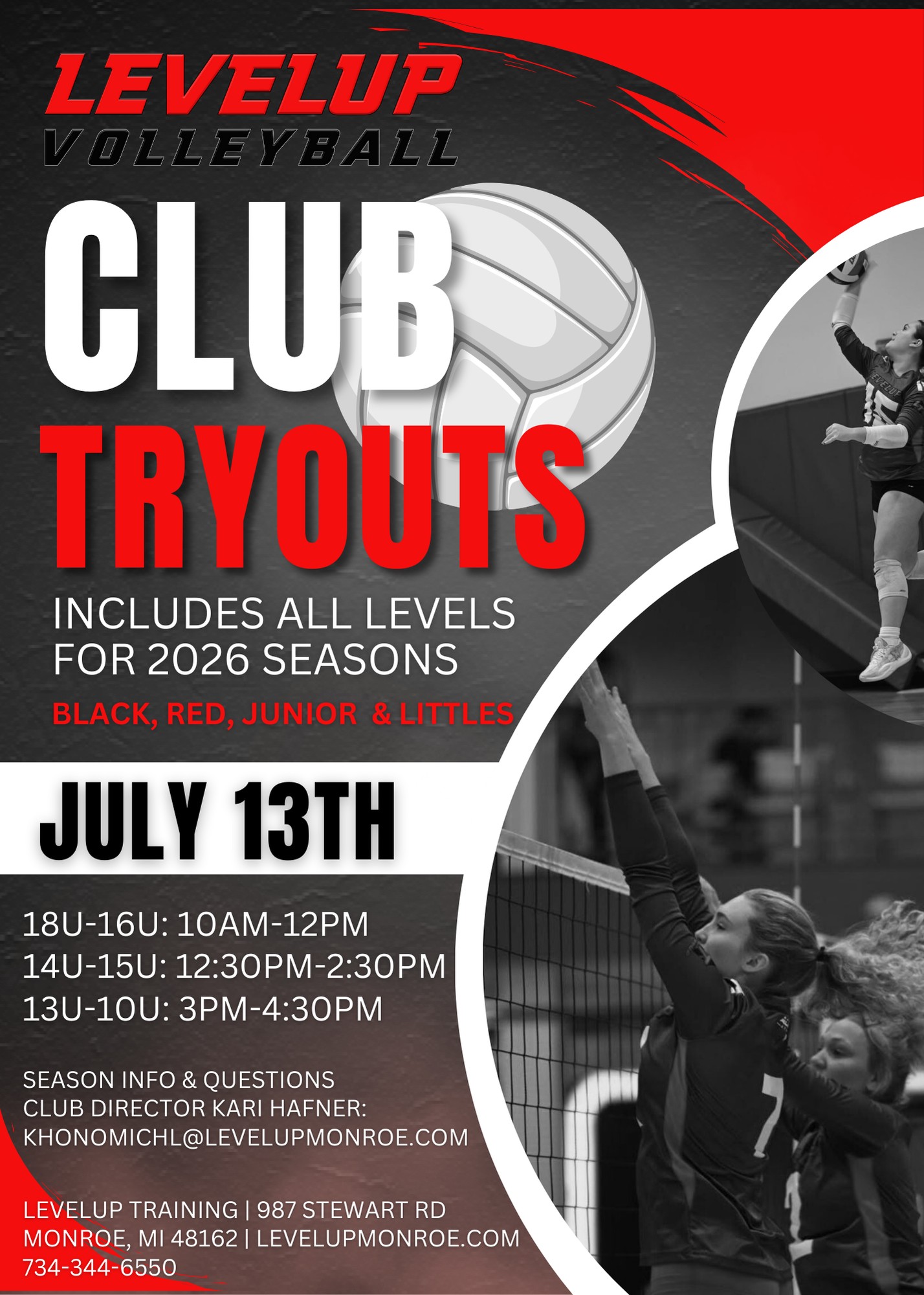 LevelUp - 2026 Club Volleyball Season Tryouts!! July 13th - This is our ...