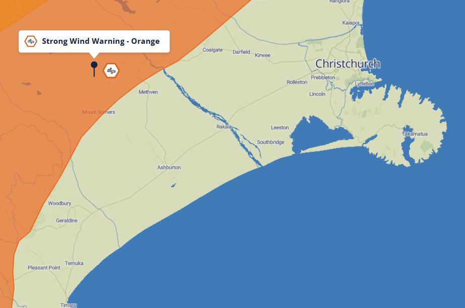 Ashburton - MetService New Zealand has issued an 🟠 Orange Strong Wind ...