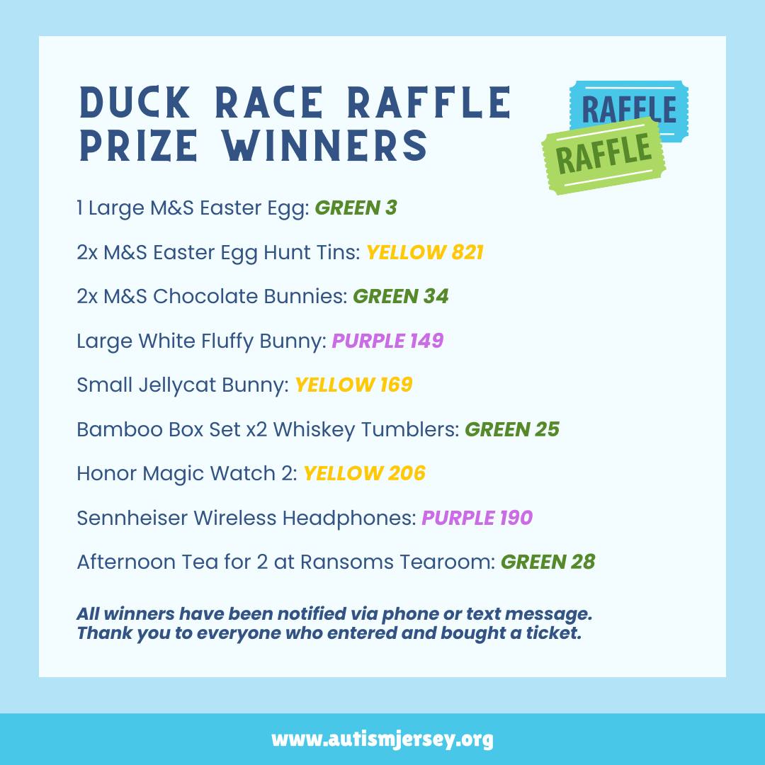 Autism - 🎟️ Duck Race Raffle Prize Winners! 🎟️ See below the winning ...