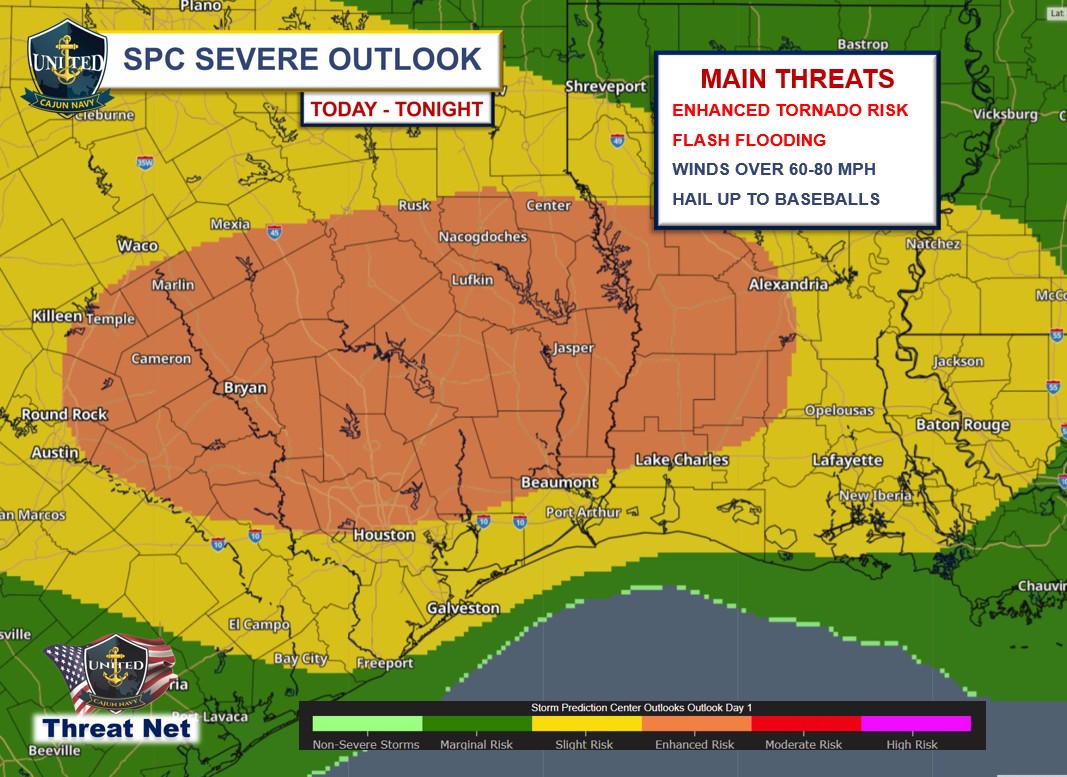 ! UPDATE: ENHANCED RISK FOR SEVERE... - United Cajun Navy | Facebook