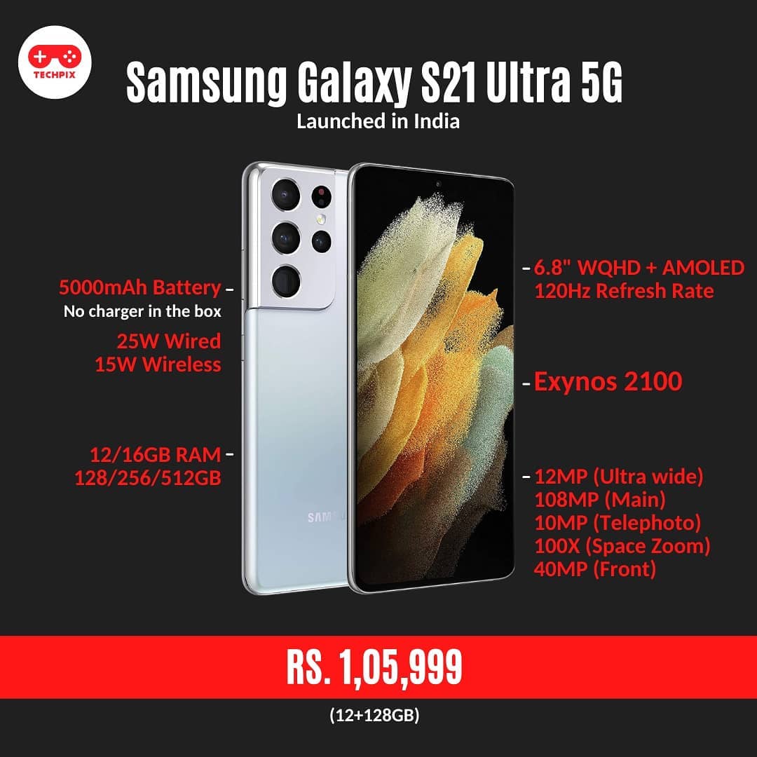 Techpix - Samsung Galaxy S21 Ultra Quick Specs ️Samsung... | Facebook