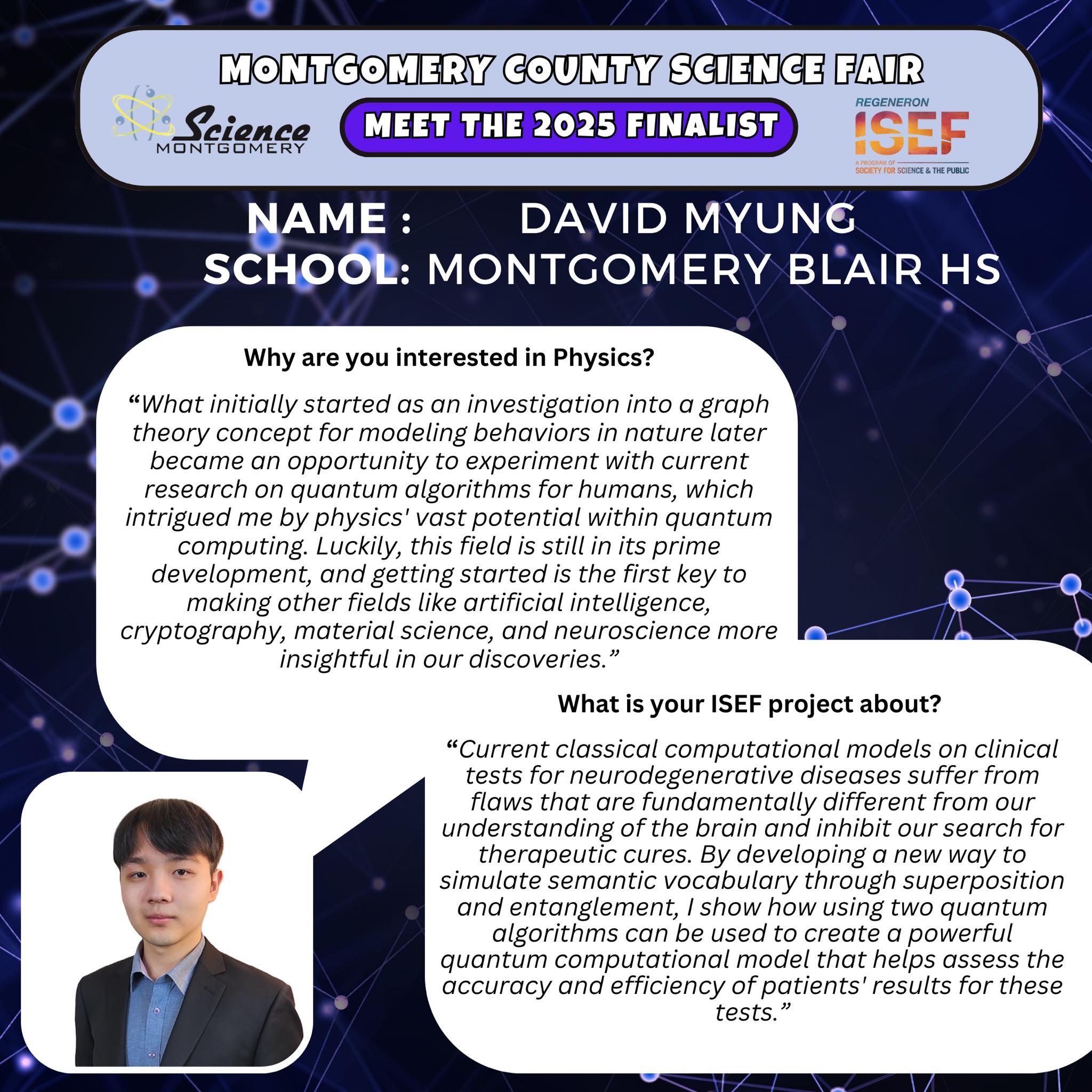 ScienceMONTGOMERY - 🌟 Meet David, one of our amazing finalists ...