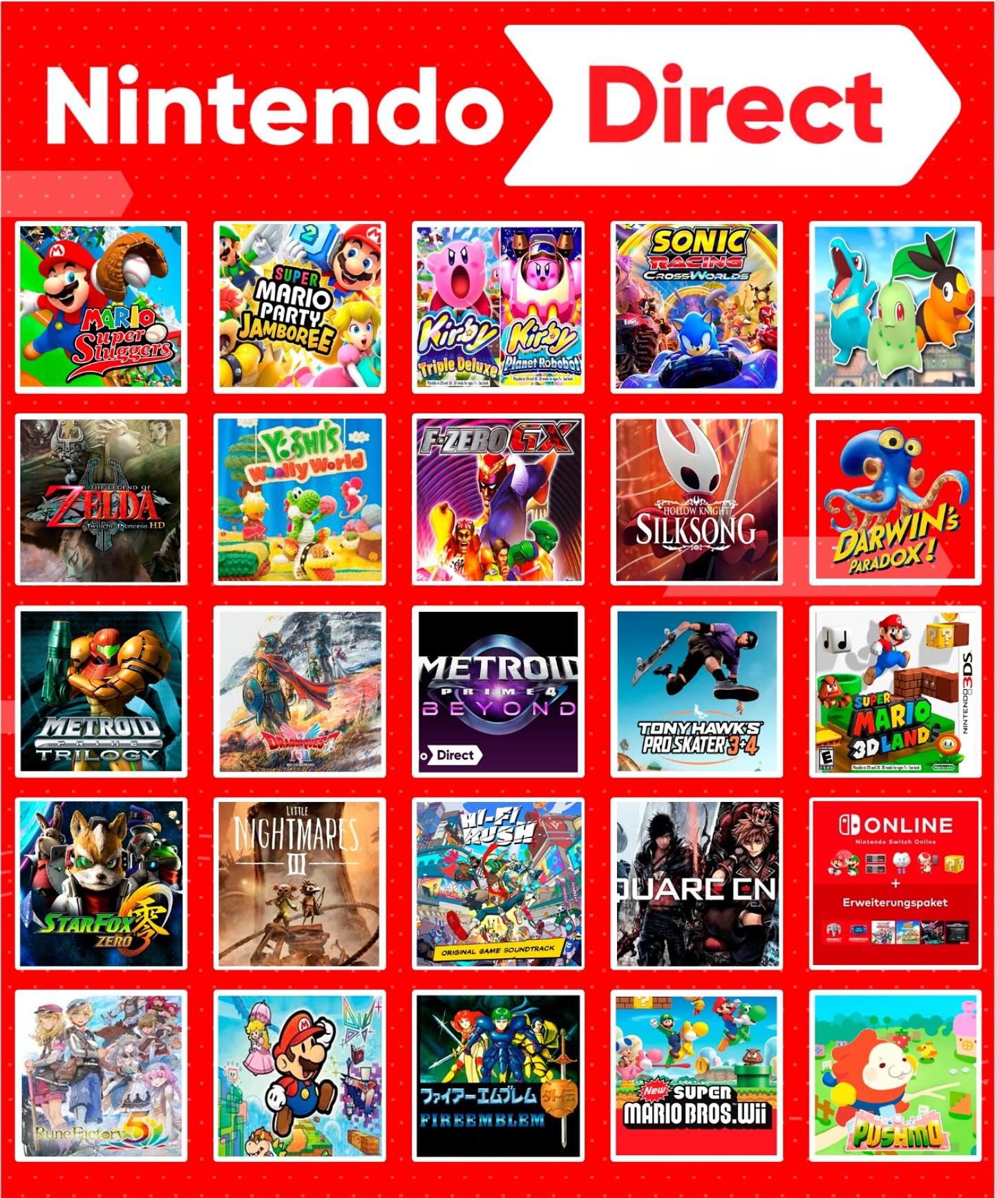 Zero - BINGO para completar na Nintendo Direct. E aí, quantas casas a ...