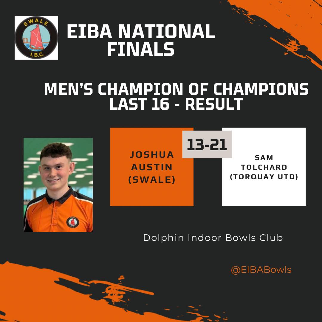 Commiserations to Joshua Austin... - Swale Indoor Bowls Club