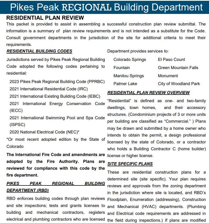 Pikes Peak Regional Building Department | Colorado Springs CO