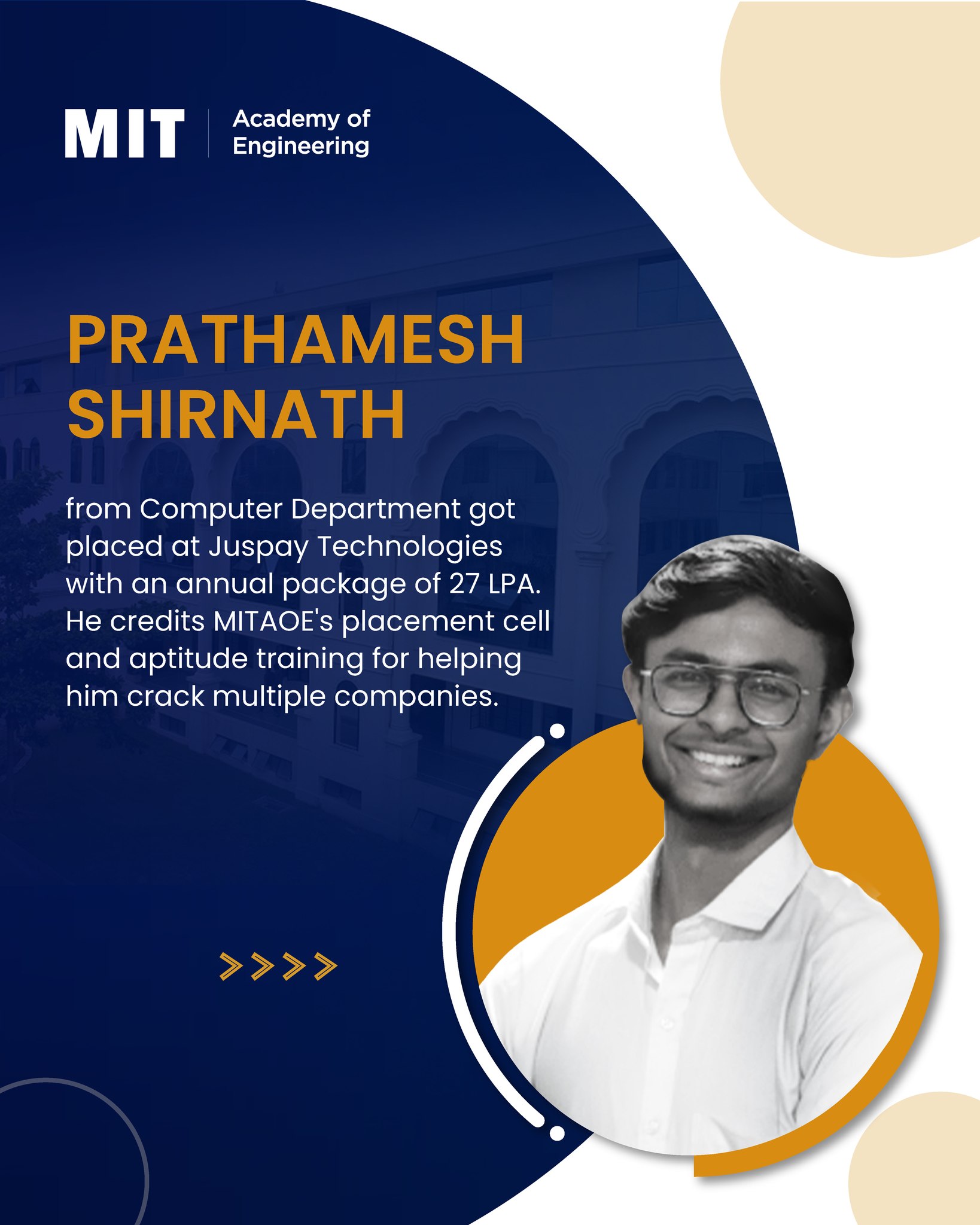 MIT - Student Success at MITAOE! Meet Prathamesh Shirnath, a shining ...