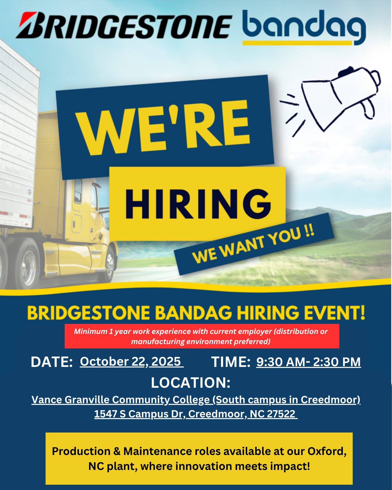 Bridgestone Bandag is... - NCWorks Career Center-Kerr Tar | Facebook