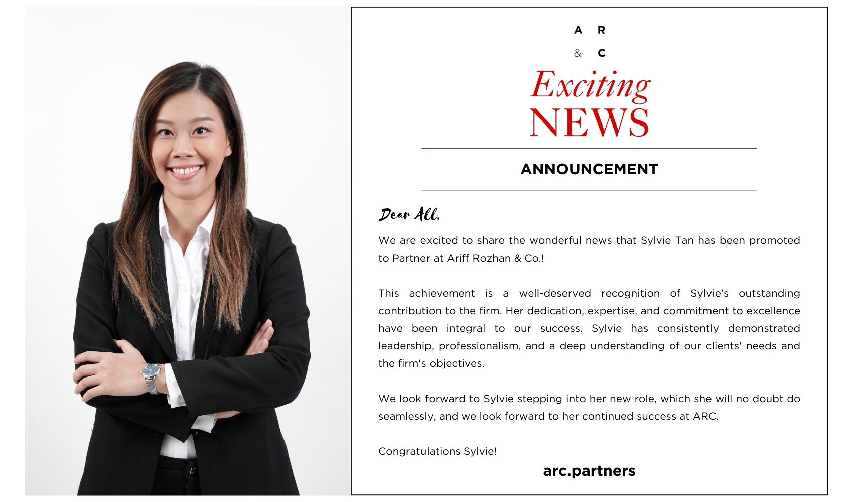 Big news! 🎉 Sylvie Tan Sze Ni is now... - Ariff Rozhan & Co | Facebook