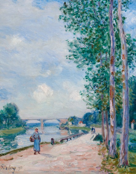 Alfred Sisley (1839-1899) L'allée des peupliers à Moret au bord du