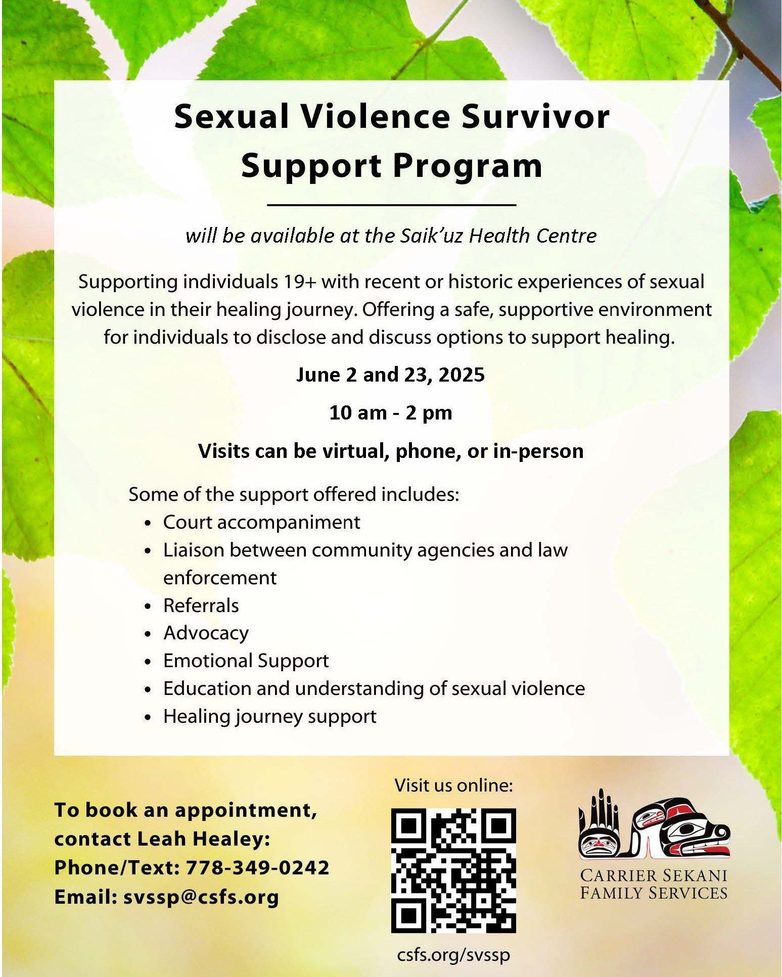 Carrier - CSFS's Sexual Violence Survivor Support Program will be in ...