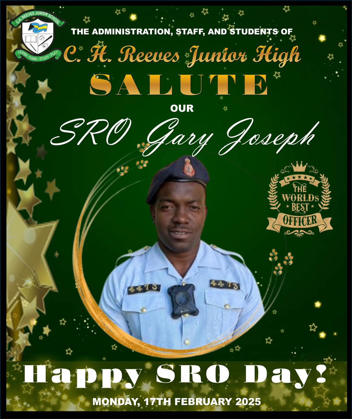 C. H. - We salute our school officer, Officer Joseph for keeping our ...