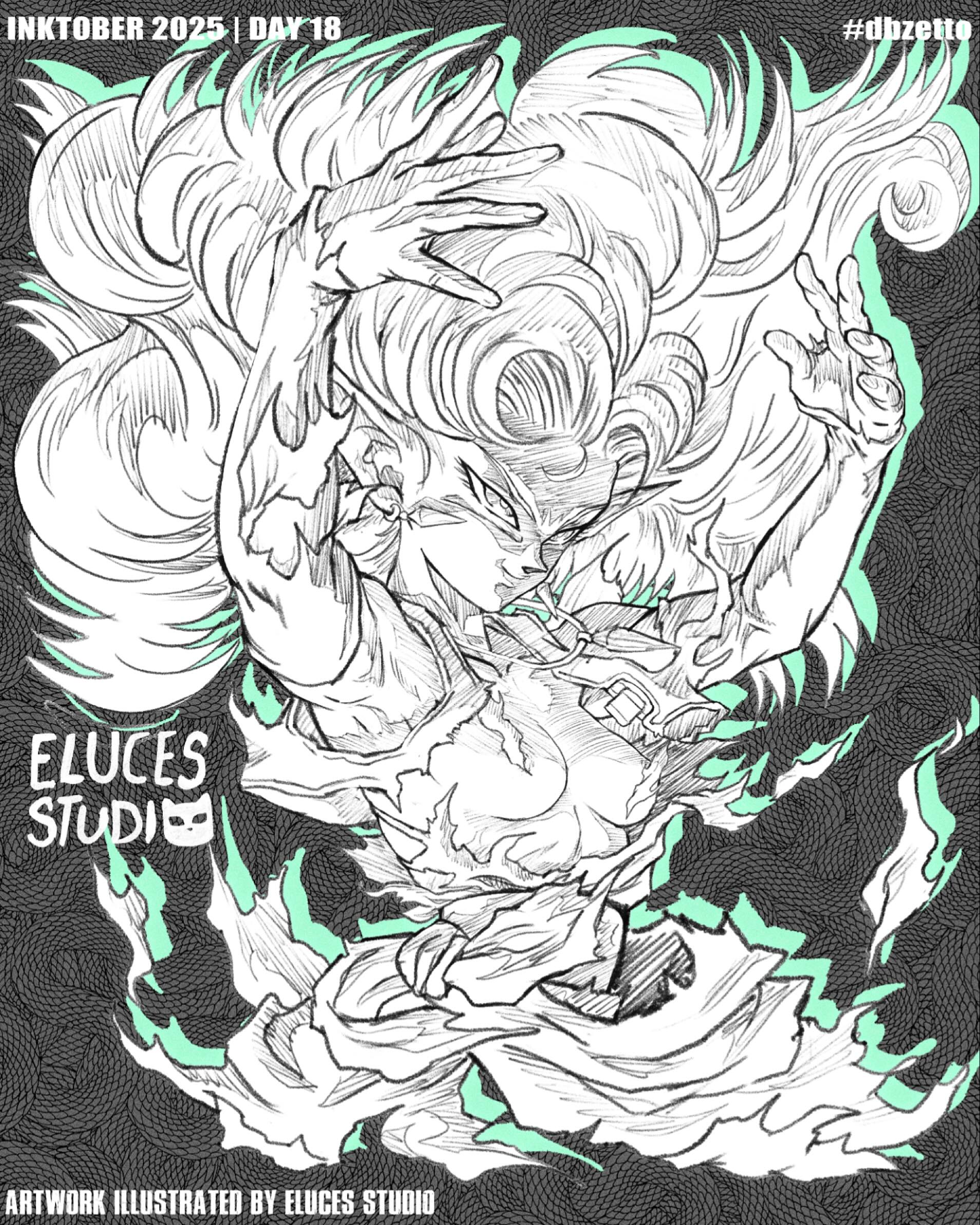 素描 ロココ Zangya | Dragon Ball Z | Inktober Day 18 |ドラゴンボールZ