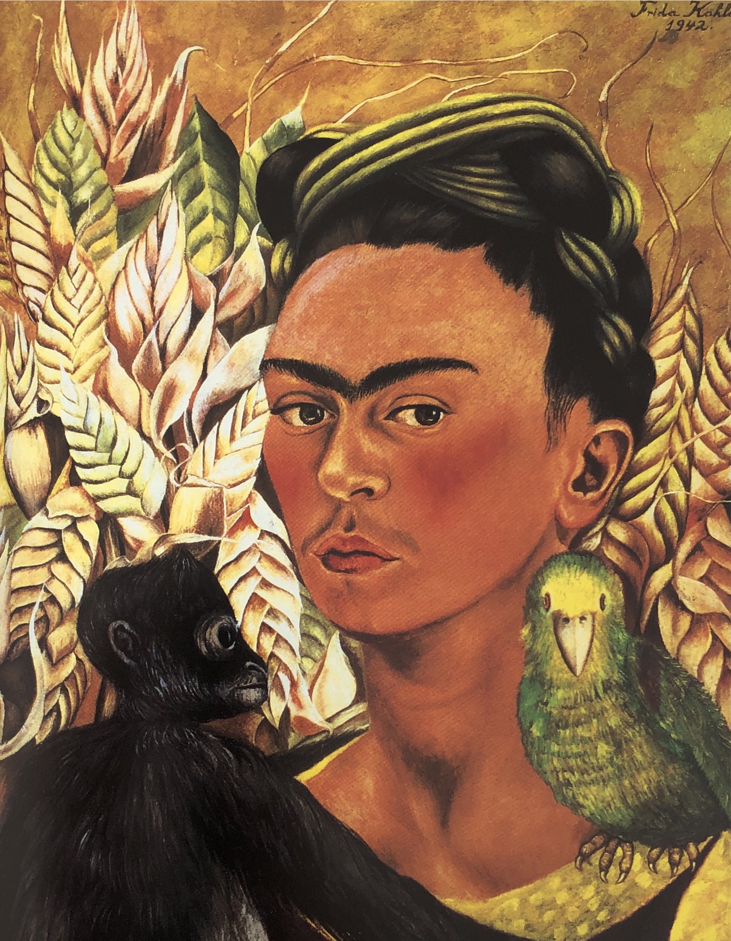 Frida Kahlo - "Autorretrato con mono y loro". (1942)... | Facebook