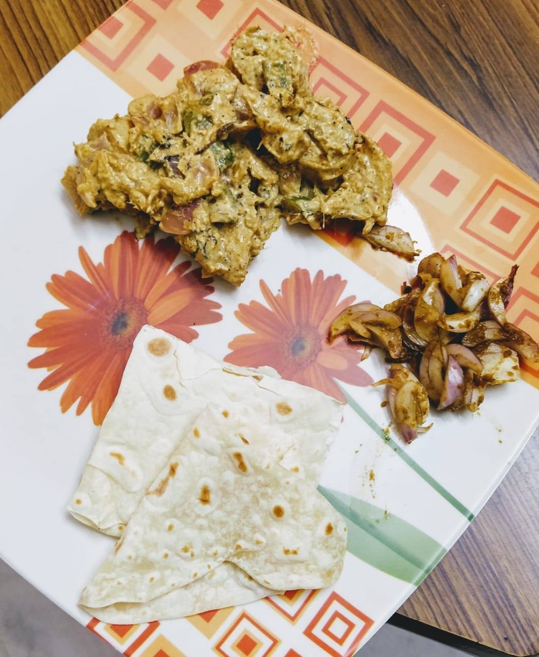 Foodoholics - Rumali roti with home made malai chaap...
