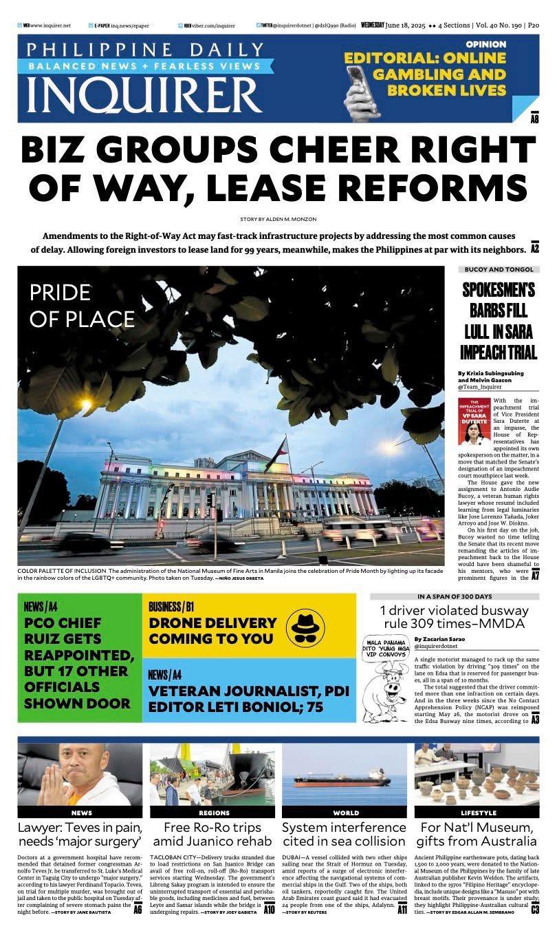 Philippine - Good morning! Here is today's Philippine Daily Inquirer ...