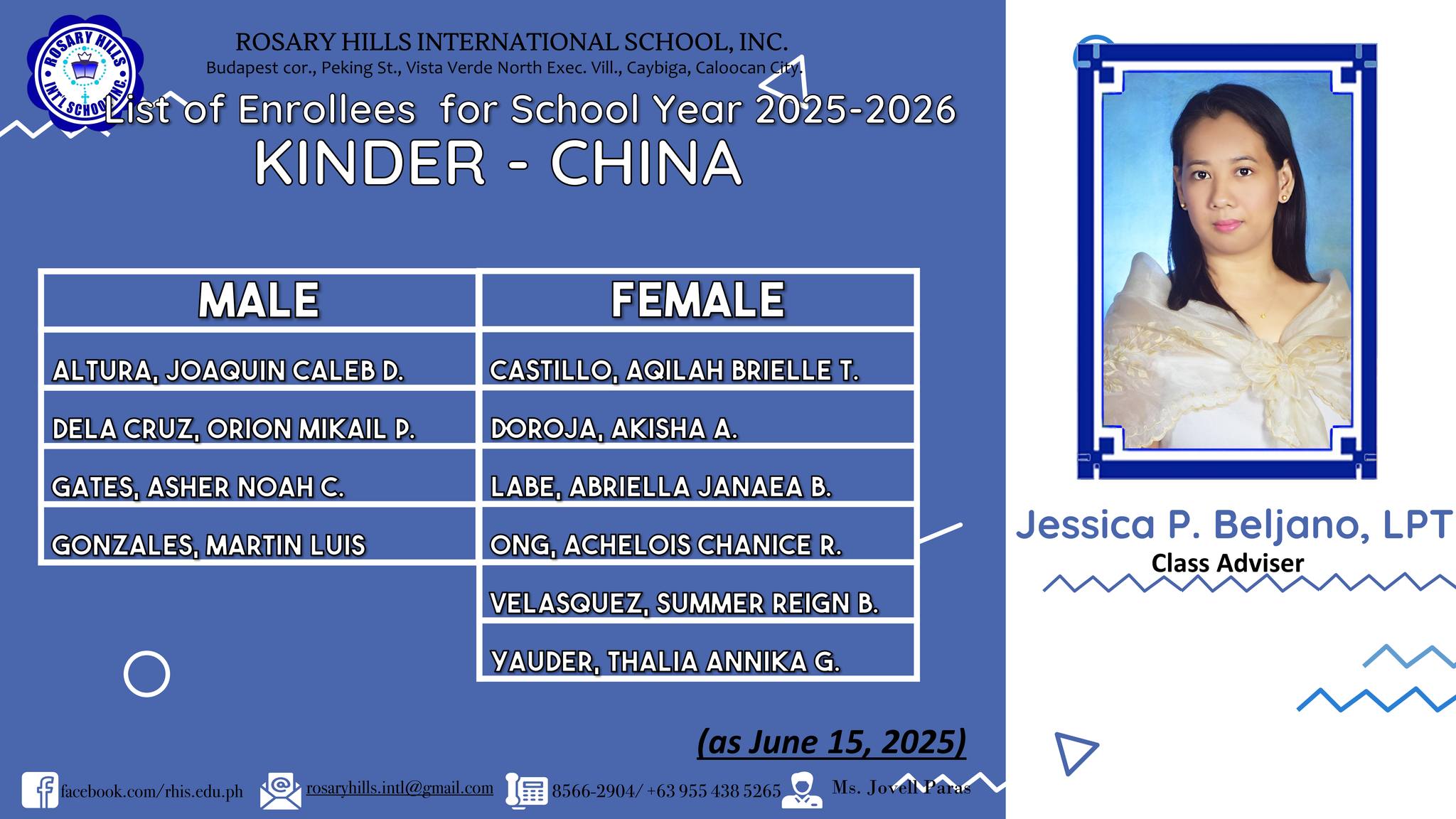 ANNOUNCEMENT!... - Rosary Hills International School Inc. | Facebook