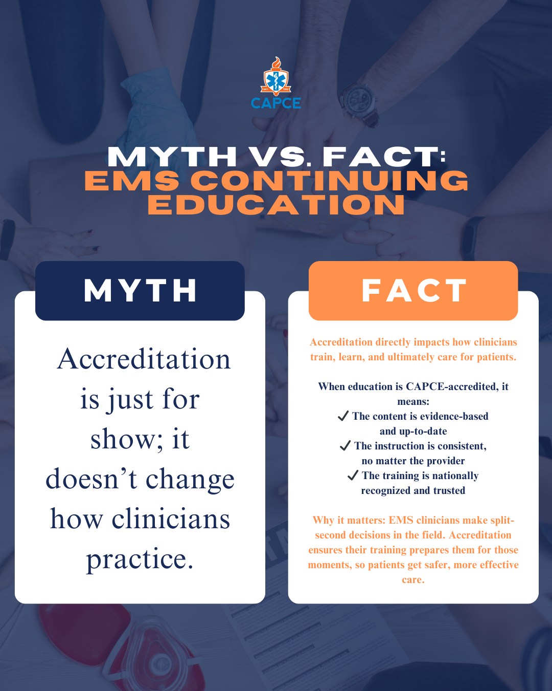 CAPCE - 🚨 MYTH vs. FACT 🚨 Myth: Accreditation is just for... | Facebook