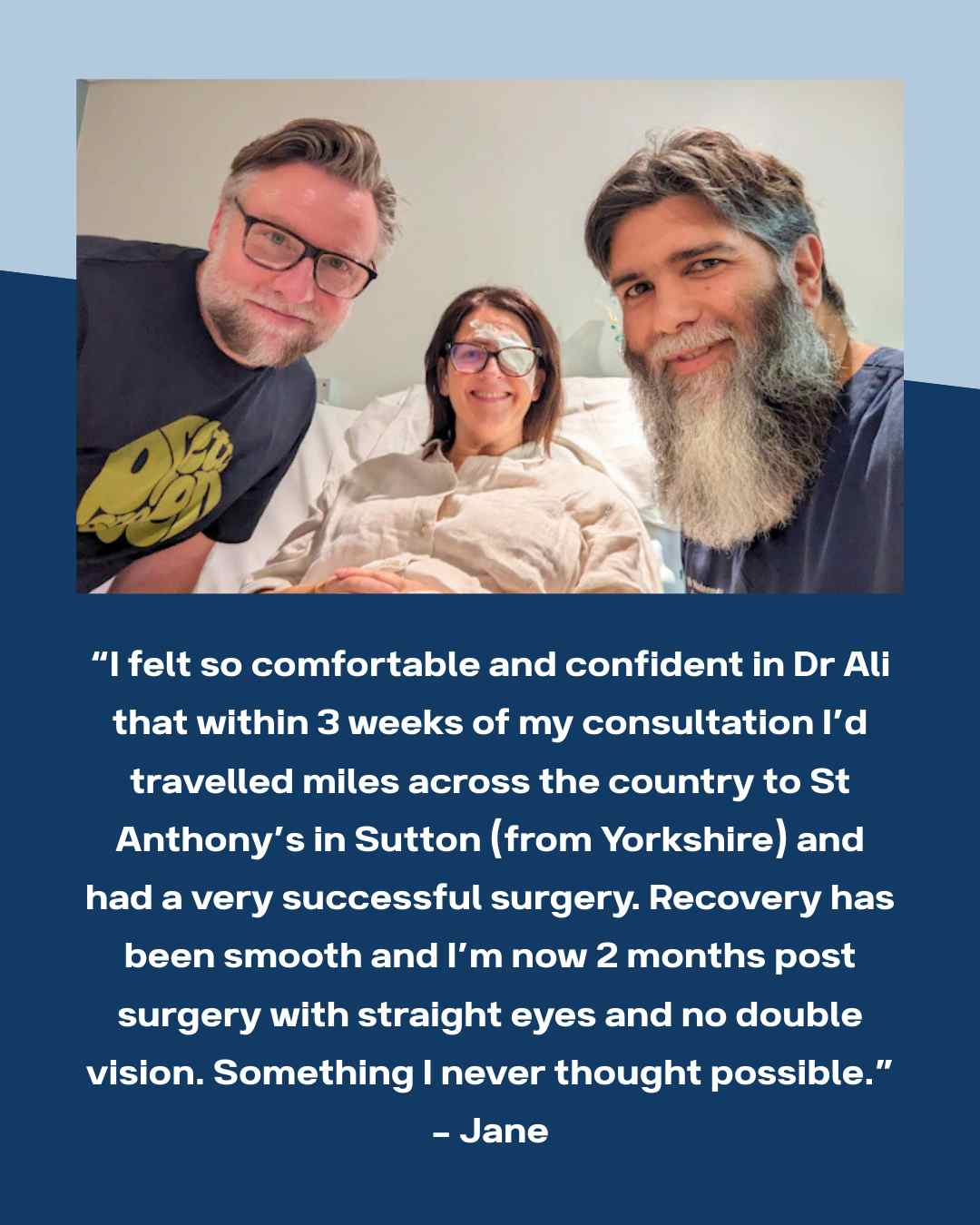 London - This patient had squint and double vision. After surgery with ...