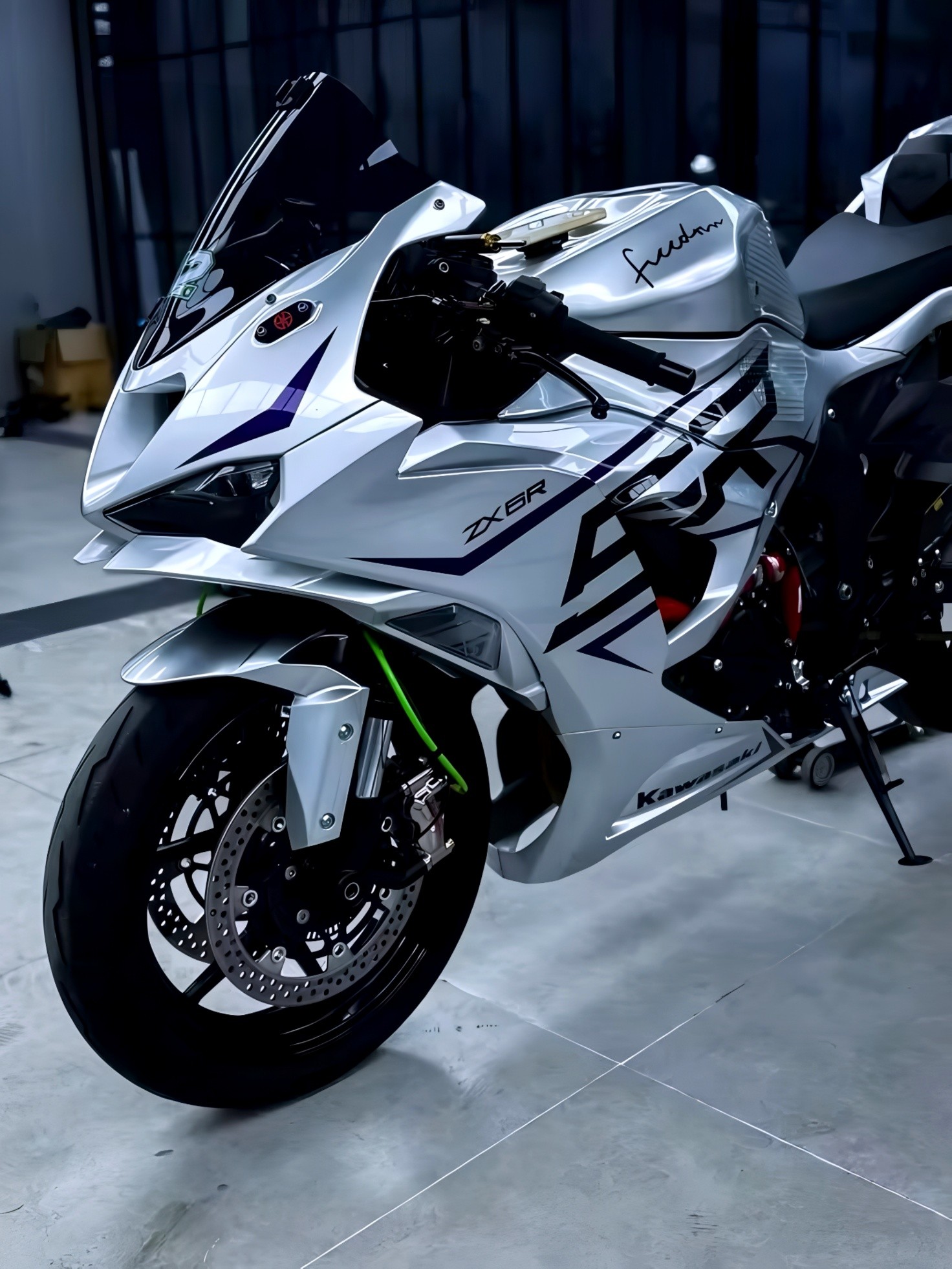 Do you like this colour of Kawasaki Zx6r 🤍🤍