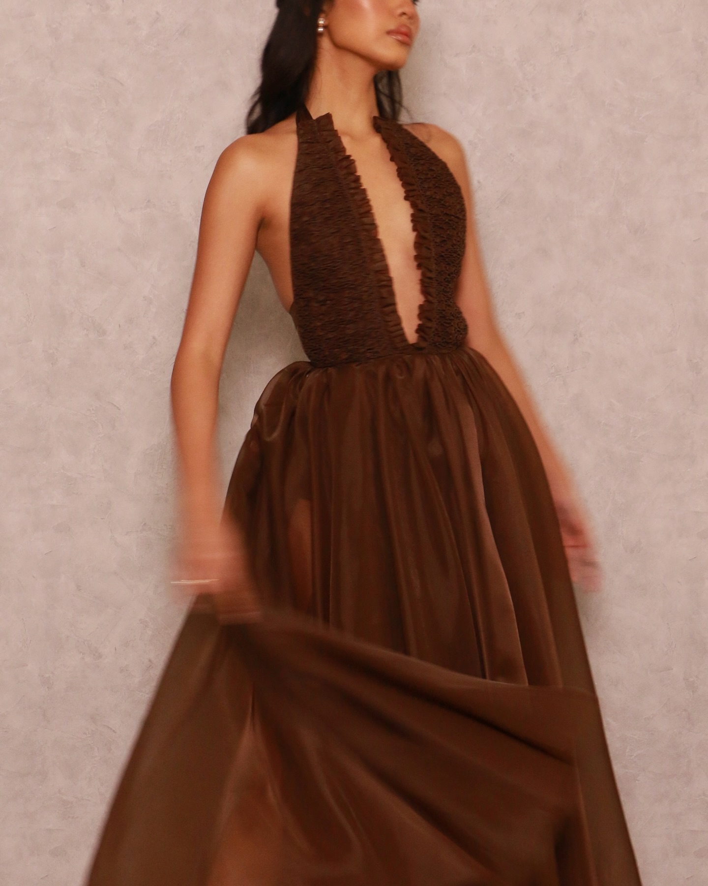 レディース andmary アンドマリーRojina ribbon dress brown