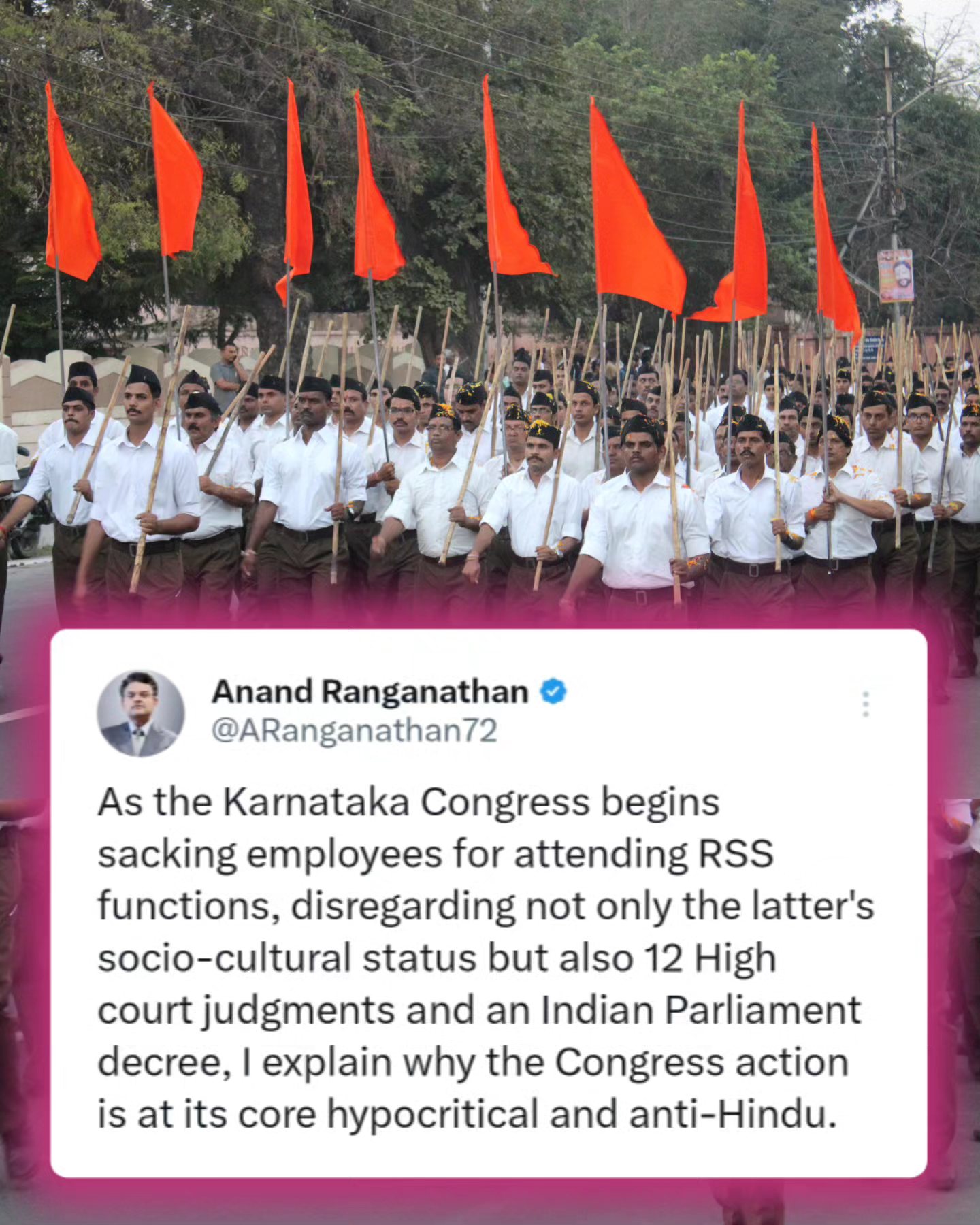Anand - As the Karnataka Congress begins sacking employees for ...