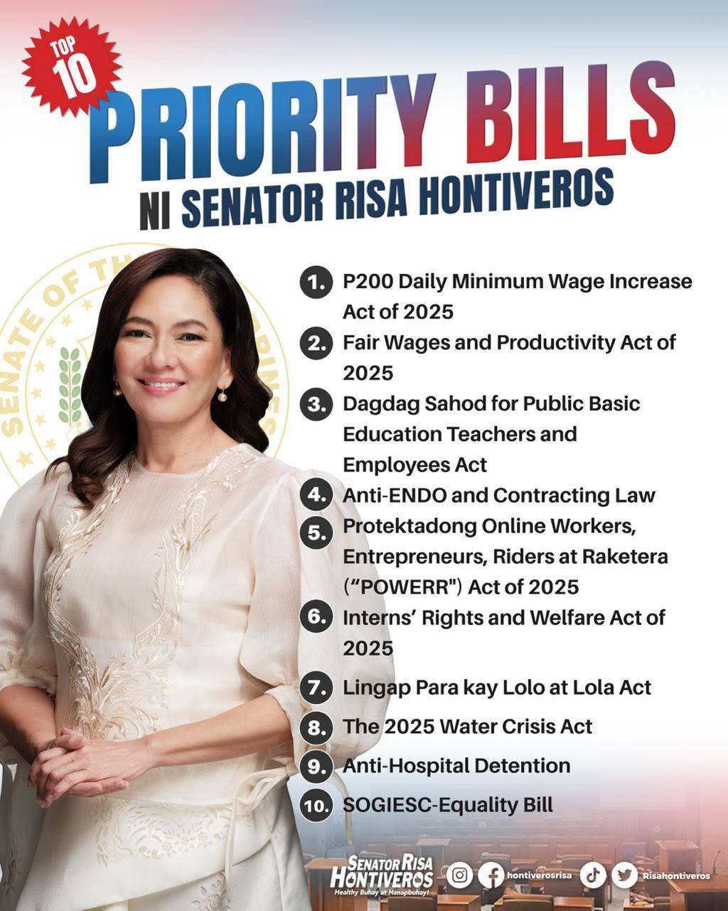 iMPACT - RISA FILES TOP 10 PRIORITY BILLS FOR 20TH CONGRESS Senator ...