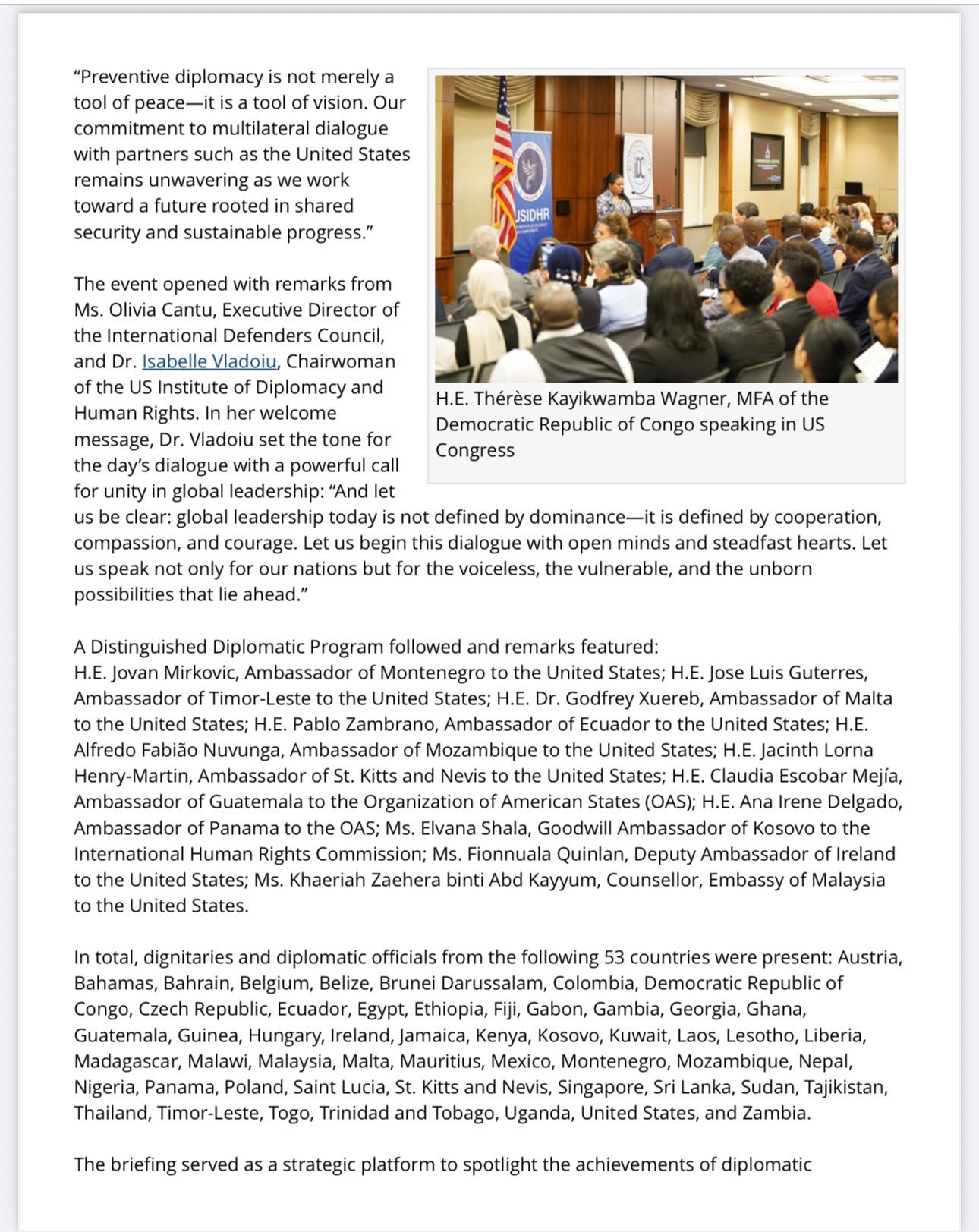 US Institute of Diplomacy and Human Rights | Washington D.C. DC