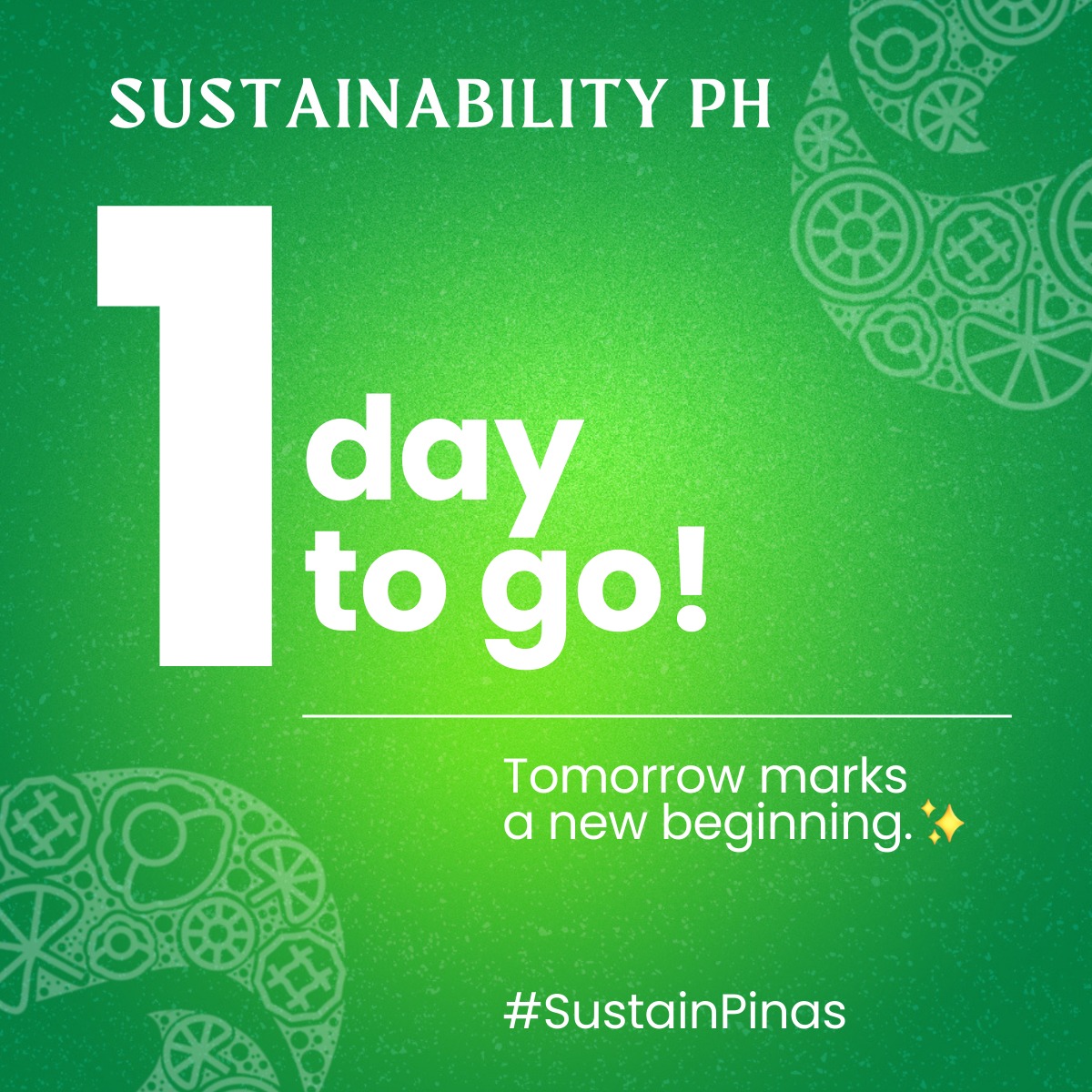 Sustainability - 🔔 𝟏 𝐃𝐚𝐲 𝐭𝐨 𝐆𝐨! A fresh start is just around the corner ...