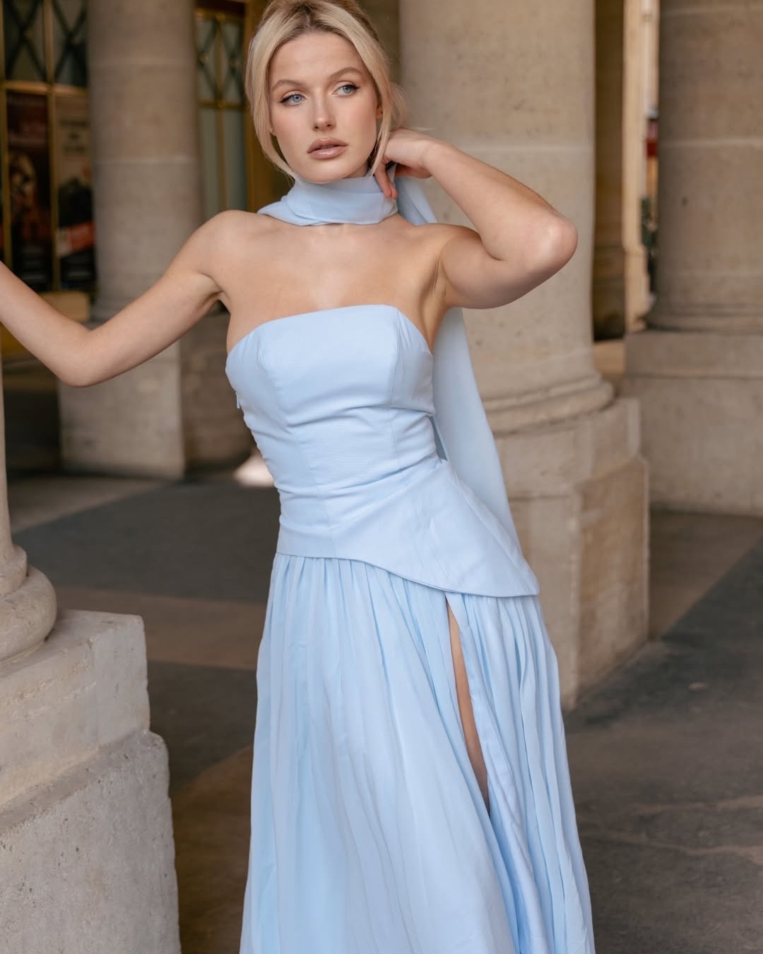 white strapless maxi dress Christy in Ivory Chiffon | L The Dreaming of You New-Arrival-09Jun Classic Tank Dress (Size):XXL Shoes Heels Gold Heels