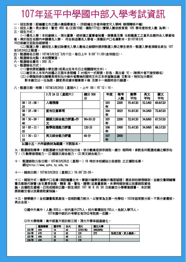 上華補習班南山私中部 南山中學 延平中學 私中入學考古題 Facebook