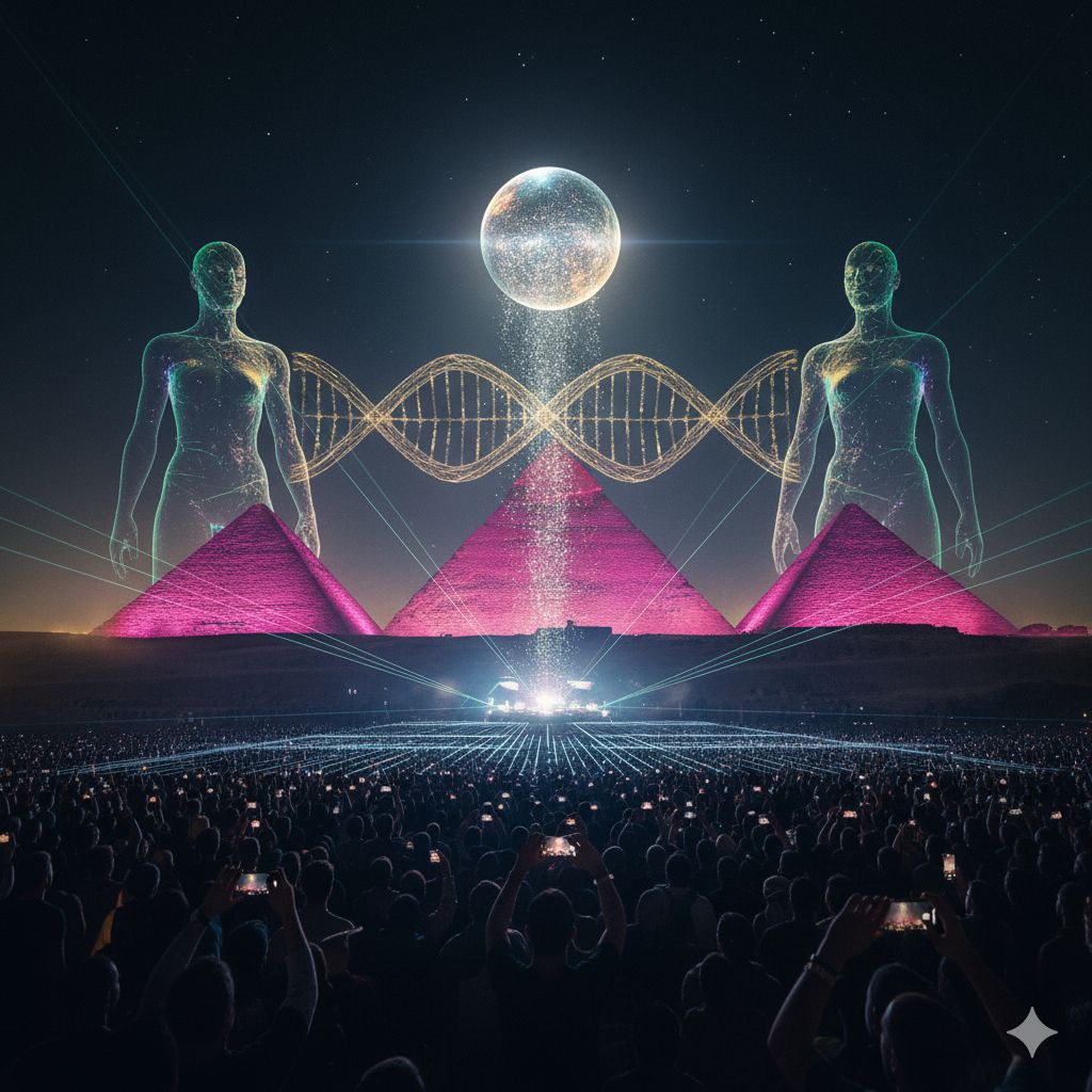 Comedy - Anyma Stages Quantum Genesys Techno Spectacle at Giza Pyramids ...
