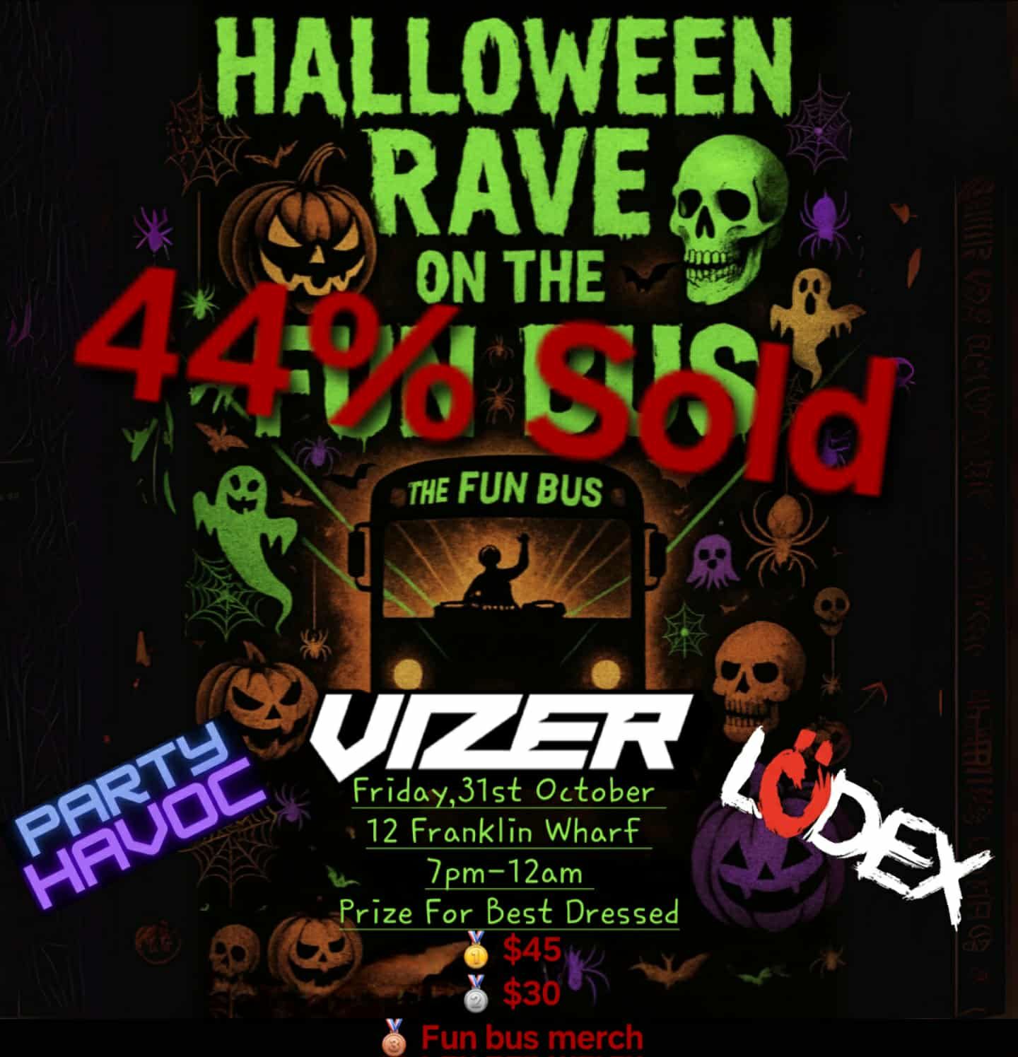 The Fun Bus - 🚨 HALLOWEEN RAVE UPDATE 🚨 🎃 44% SOLD 🎃 Spots... | Facebook