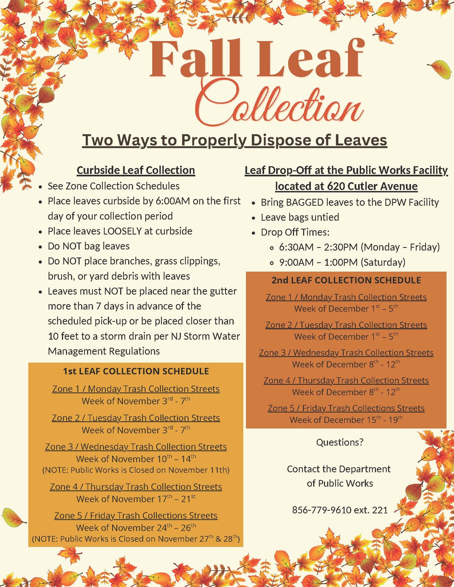 The Fall Leaf Collection for the... - Township of Maple Shade | Facebook