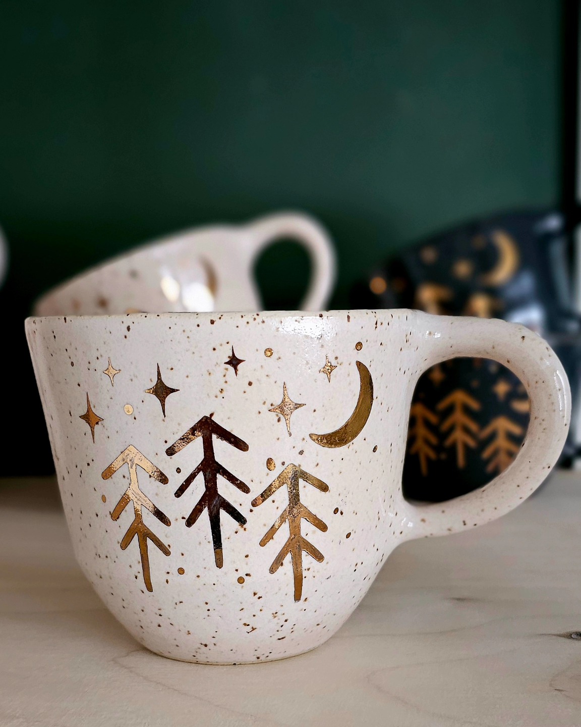 Tasse Céramique Blanche à Motif Tête De Cerf Et Fleurs - Design Original - Neuve