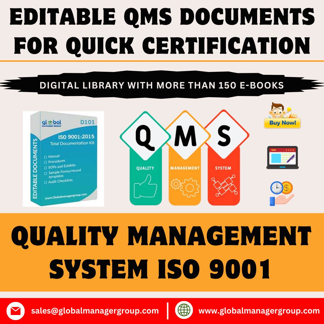 Global - Want to get ISO 9001 certified? Our editable QMS documentation ...
