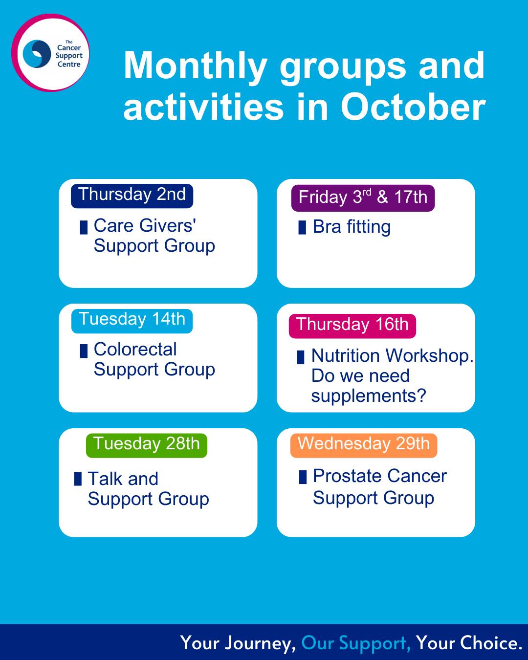 The Cancer - Here's our list of monthly groups and activities for ...