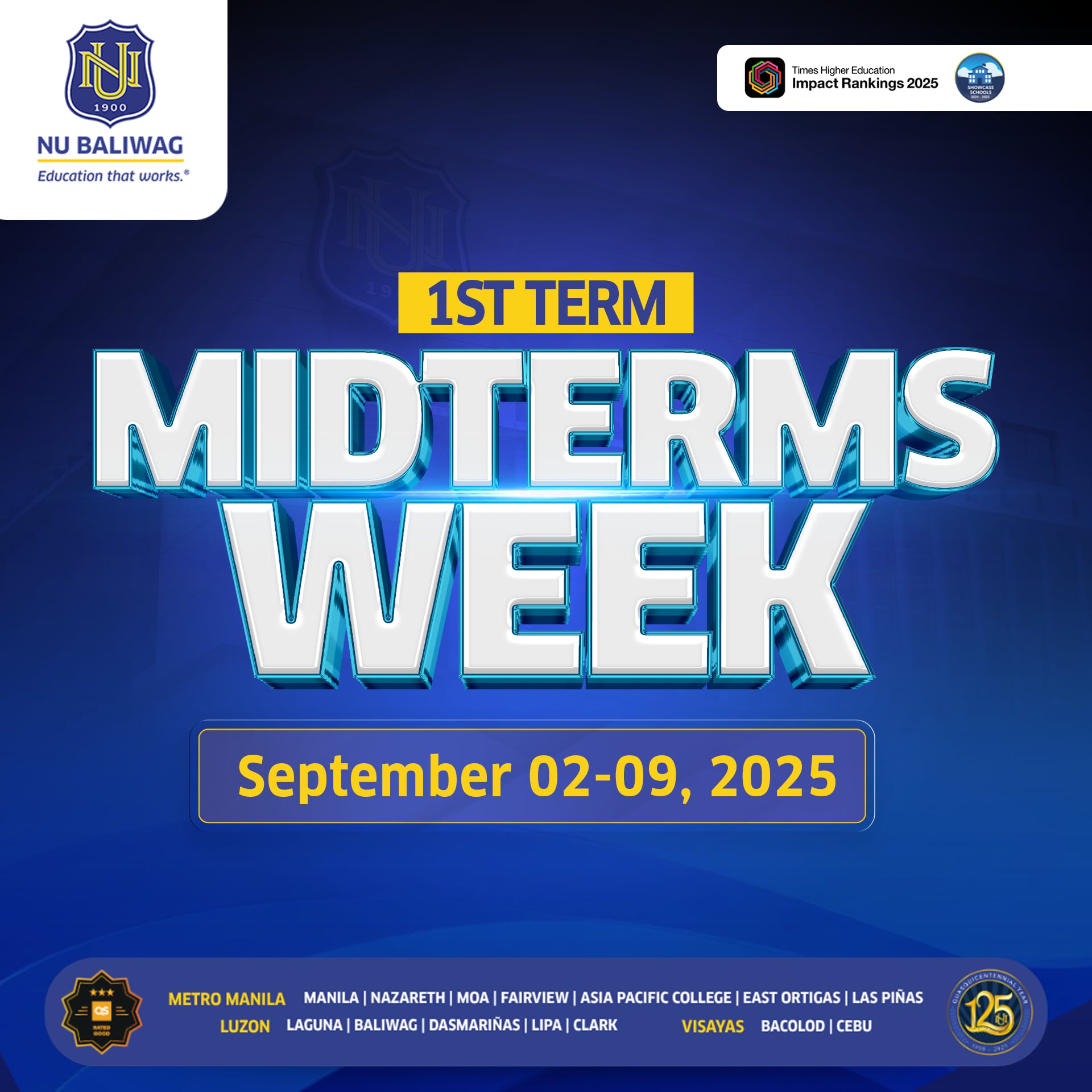 NU Baliwag - MIDTERMS WEEK | 1st Term A.Y. 2025-2026 As... | Facebook
