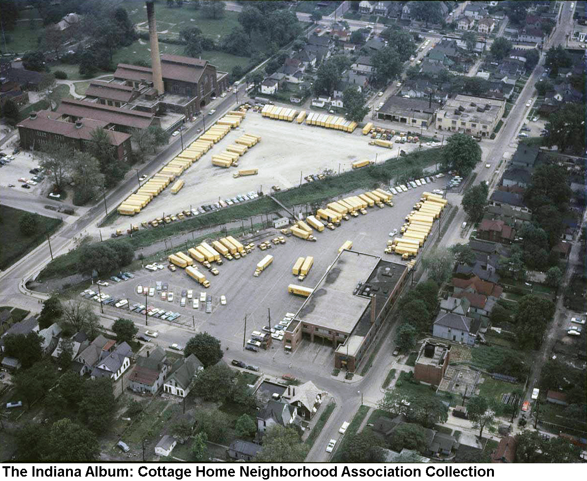 Indiana - Indianapolis, circa 1960 – This aerial view looks southeast ...