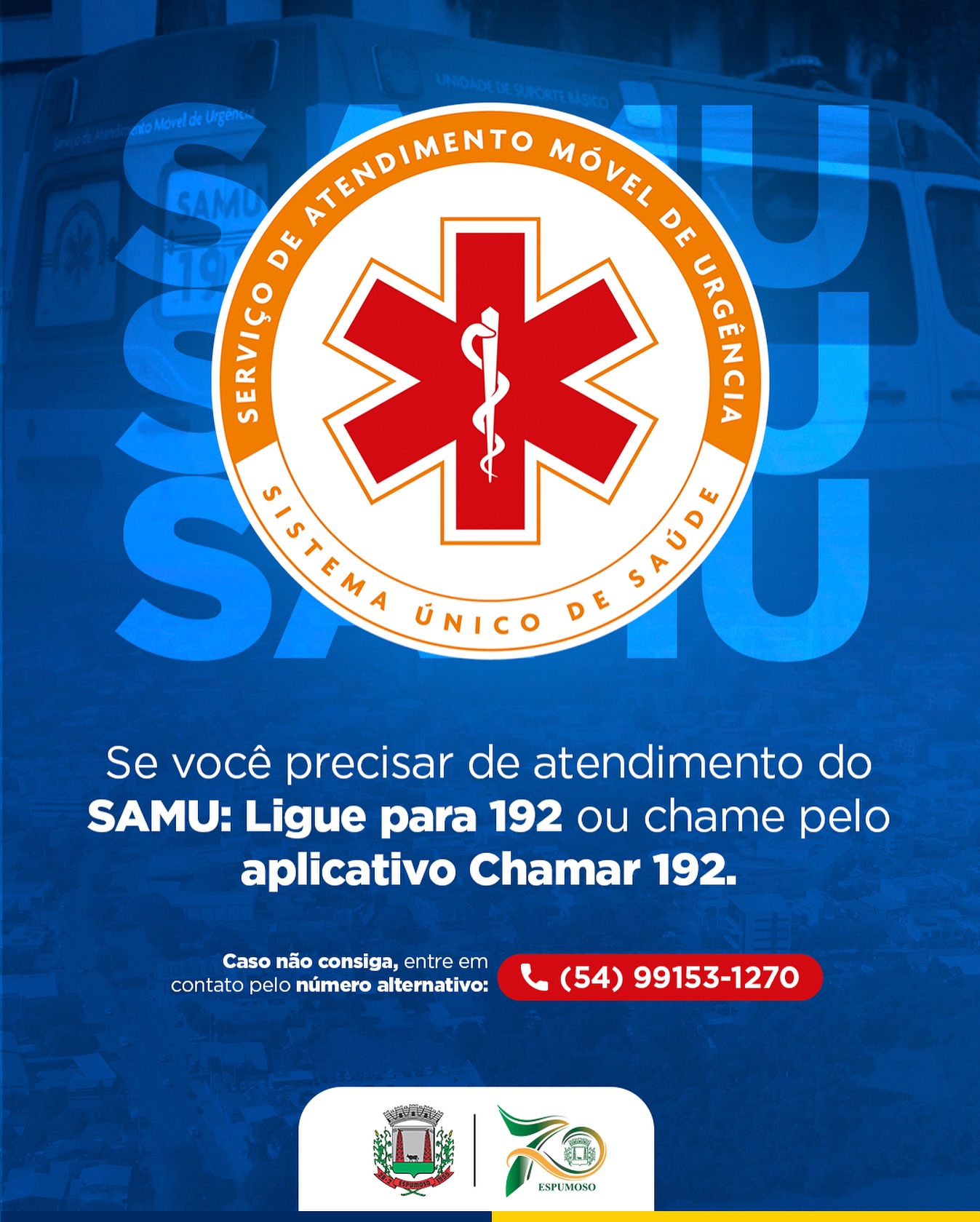Administração - 🚑 ATENÇÃO! Saiba como acionar o SAMU em Espumoso! Em ...