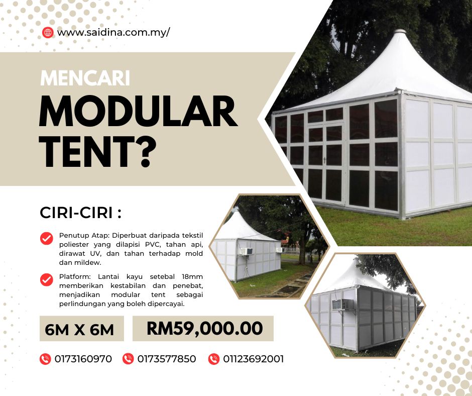 Saidina - MODULAR TENT - Khemah Serbaguna & Tahan Lasak! Rekabentuk ...