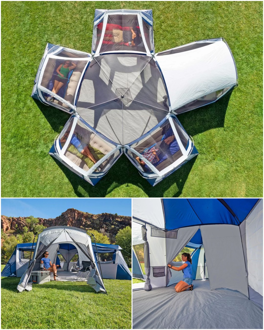 rooftop tent van VEVOR Hard Shell, 2-3 Person Roof Top Tent for Car SUV Truck Jeep Camping with Telescopic Ladder, Thick Mattress & LED Light Strandmuscheln: Schutz am Strand 756916 Farbkombination:4. Grün / Blau Grau Fiamma Moonlight Tent 180