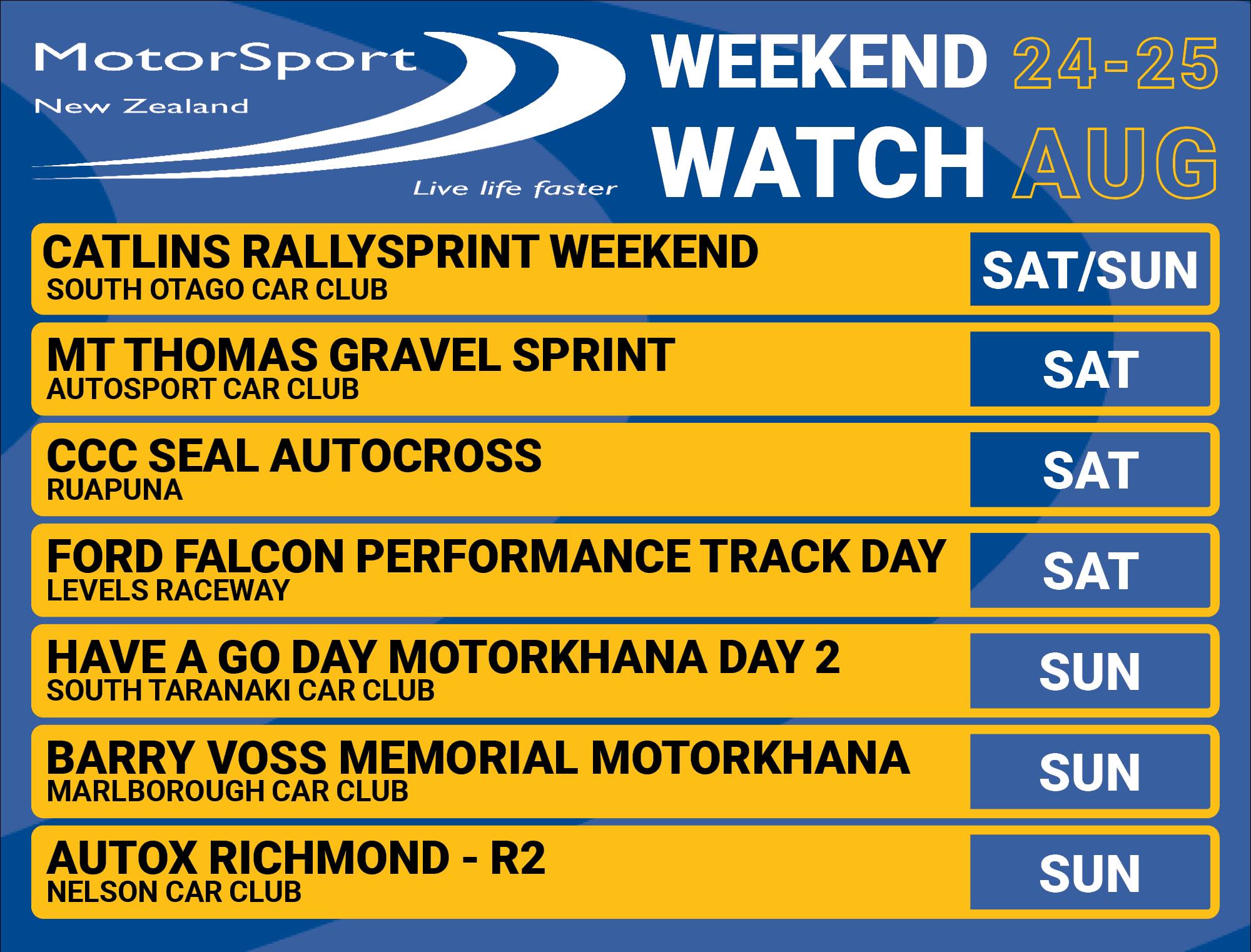 👀 WEEKEND WATCH: 24-25 August... - MotorSport New Zealand