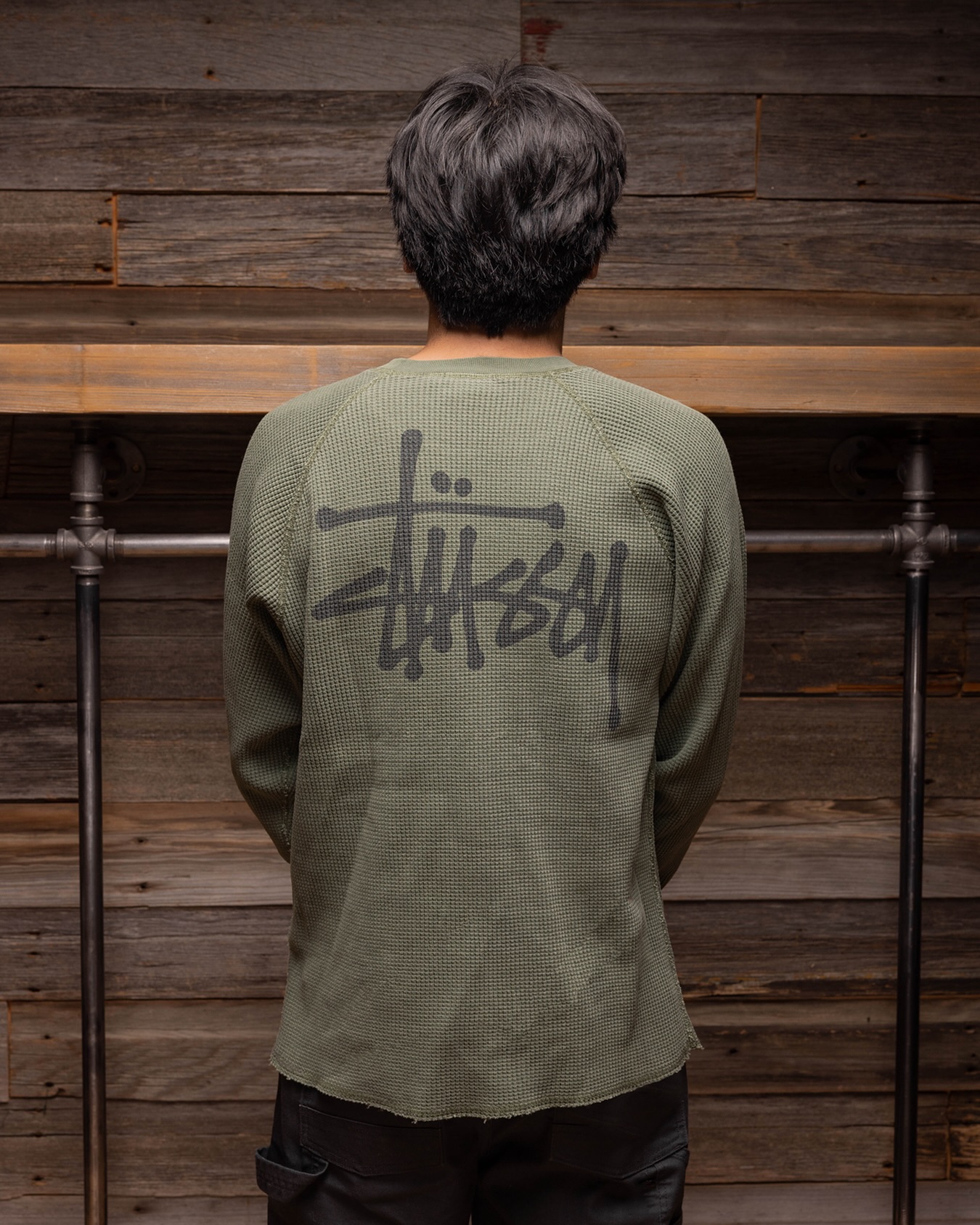 トップス STUSSY Raglan Thermal Basic Stock 24AW