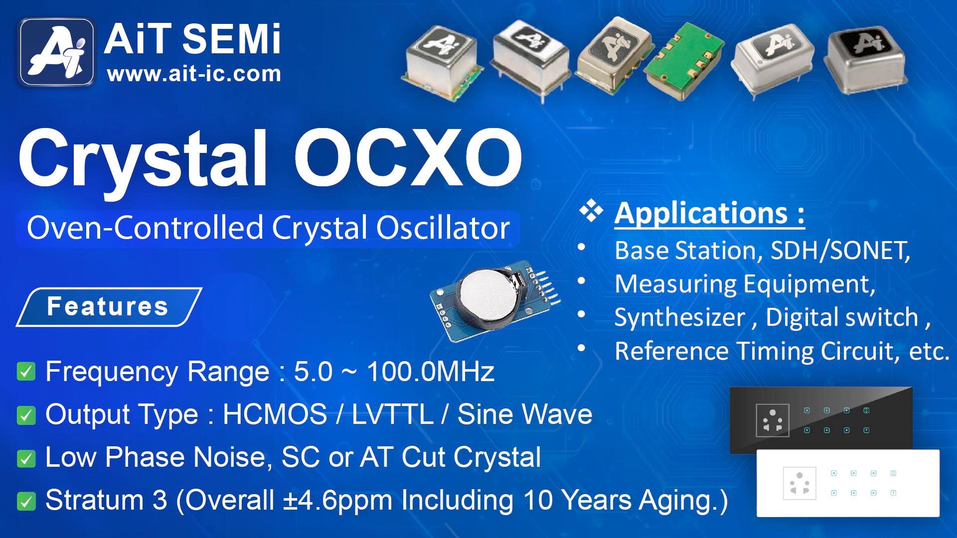 Oscillatore Al Cristallo OCXO CTI OSC5A2B02 - 10MHz, Onda Quadra, 5V, Dimensioni 26x26x13mm, Usato - Foto 2