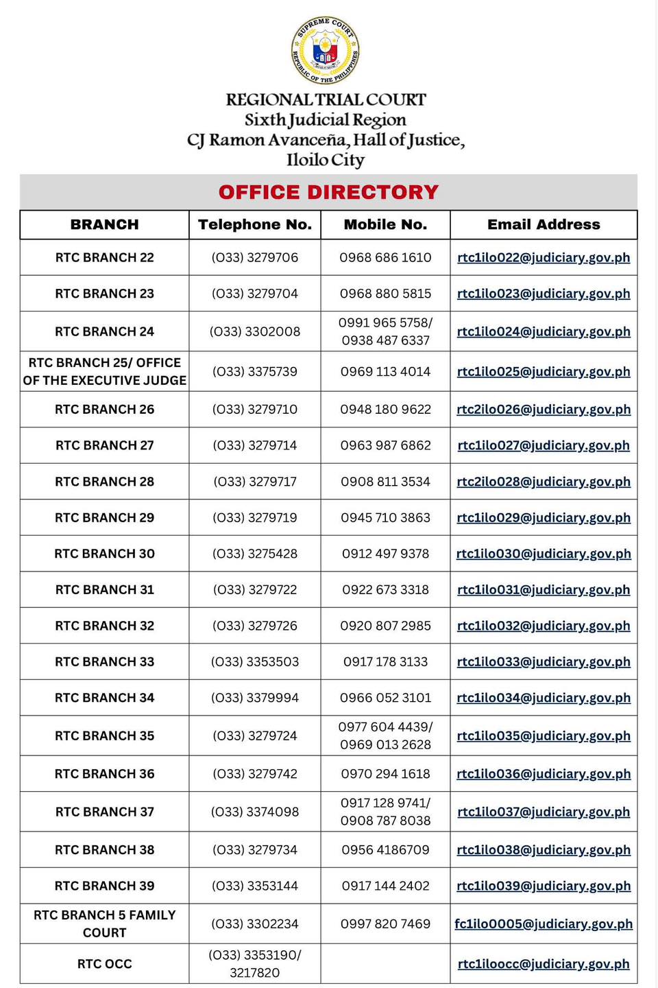 IBP - In view of the ongoing inspection at the Hall of Justice ...