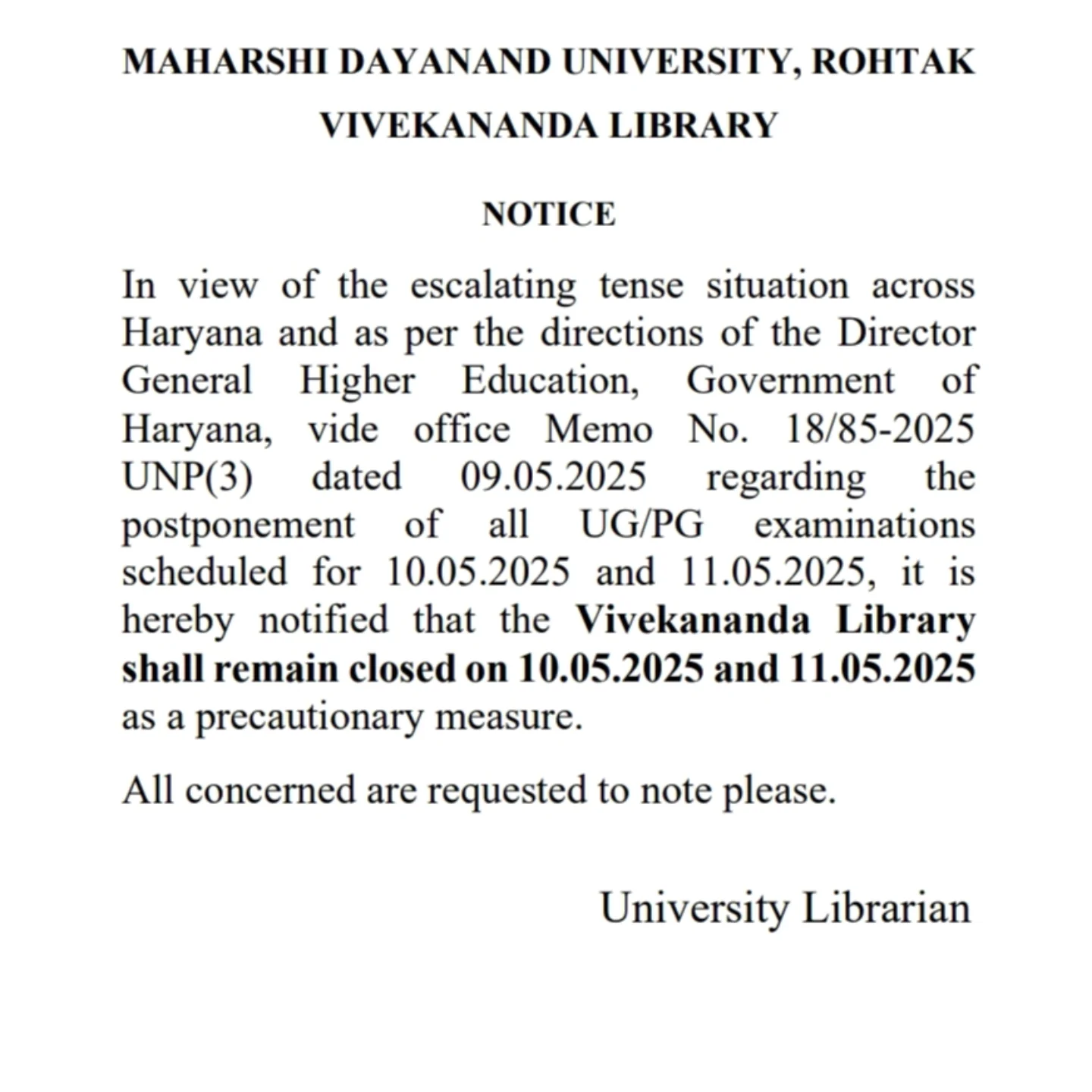 VIVEKANANDA LIBRARY MDU ROHTAK-124001